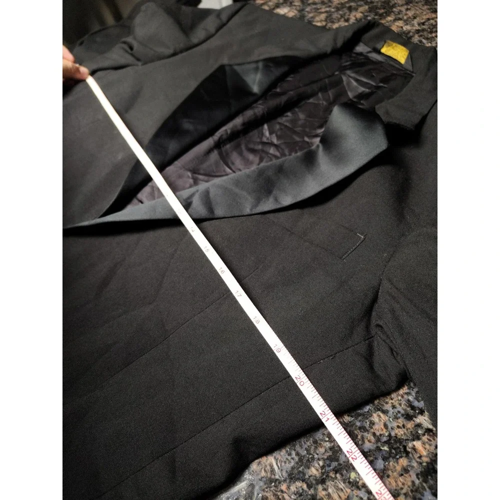 Courreges Homme Paris Mens Black 100% Wool Tuxedo Jacket Velvet Peak Lapel USA